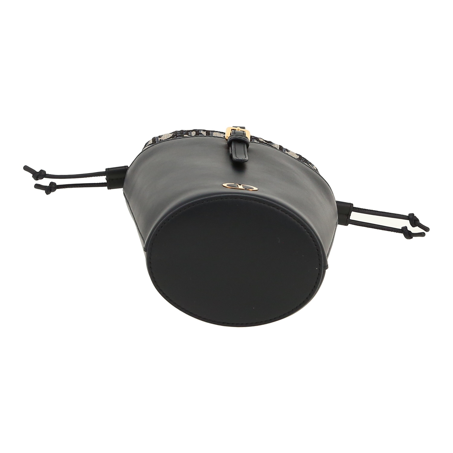 Dior  Montaigne Pouch shopping bag  in blue leather  and blue monogram canvas - Detail D1