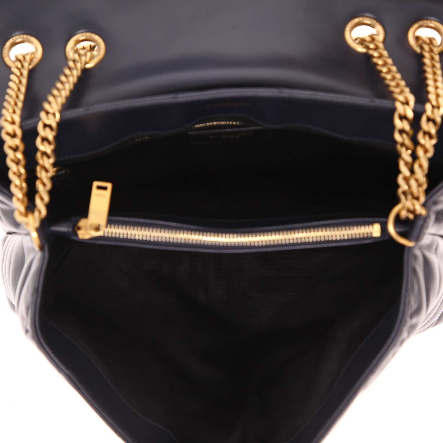 Borsa Saint Laurent  Loulou in pelle trapuntata a zigzag blu marino - Detail D3