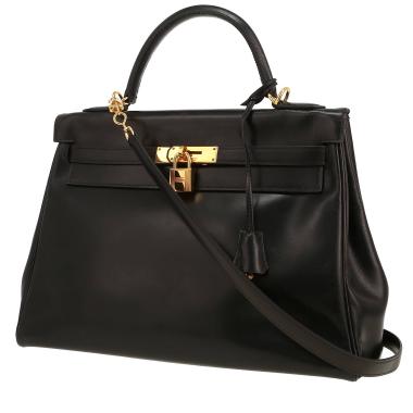 Sac à main Hermès  Kelly 32 cm en cuir box noir