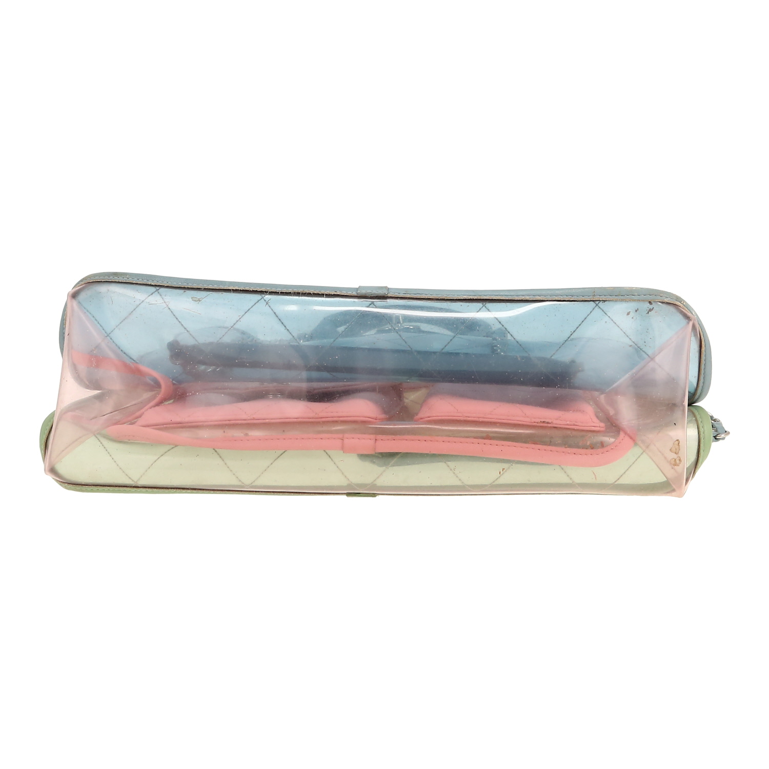 Chanel Coco Splash tote bag in pink, blue and green leather and PVC - Detail D1