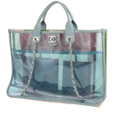 Chanel Coco Splash tote bag in pink, blue and green leather and PVC