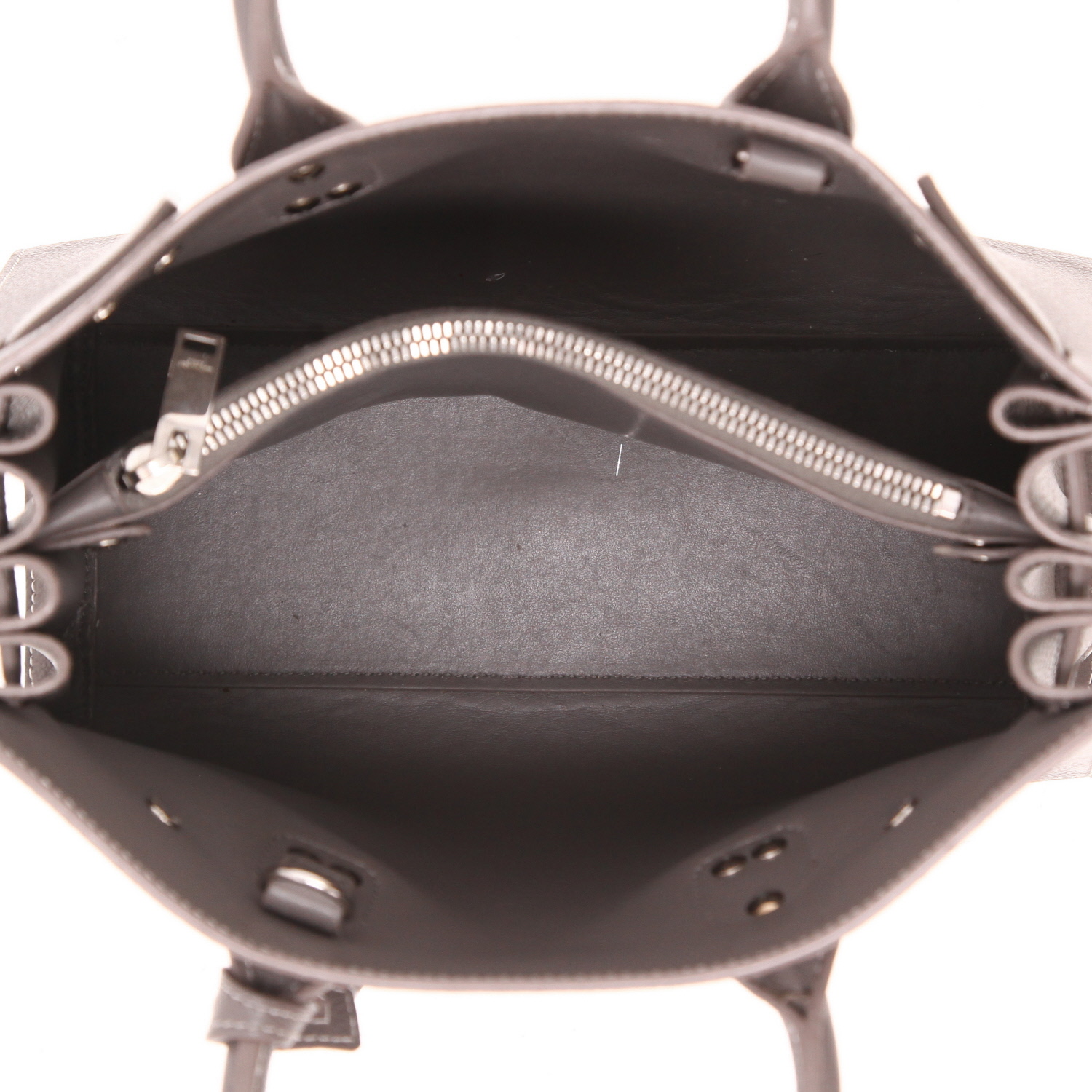 Borsa a tracolla Saint Laurent  Sac de jour Nano in pelle grigia - Detail D3