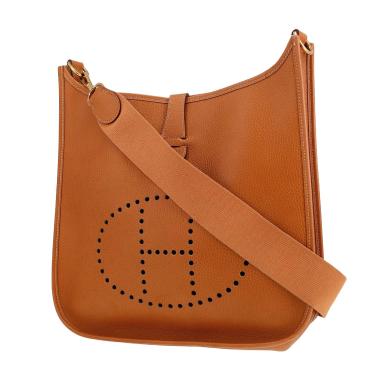 Bolso bandolera Hermès  Evelyne en cuero Courchevel color oro