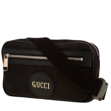 Pochette-cintura Gucci   in tela siglata e pelle nera