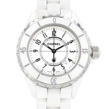 Reloj Chanel J12 de cerámica blanca y acero Circa 2010