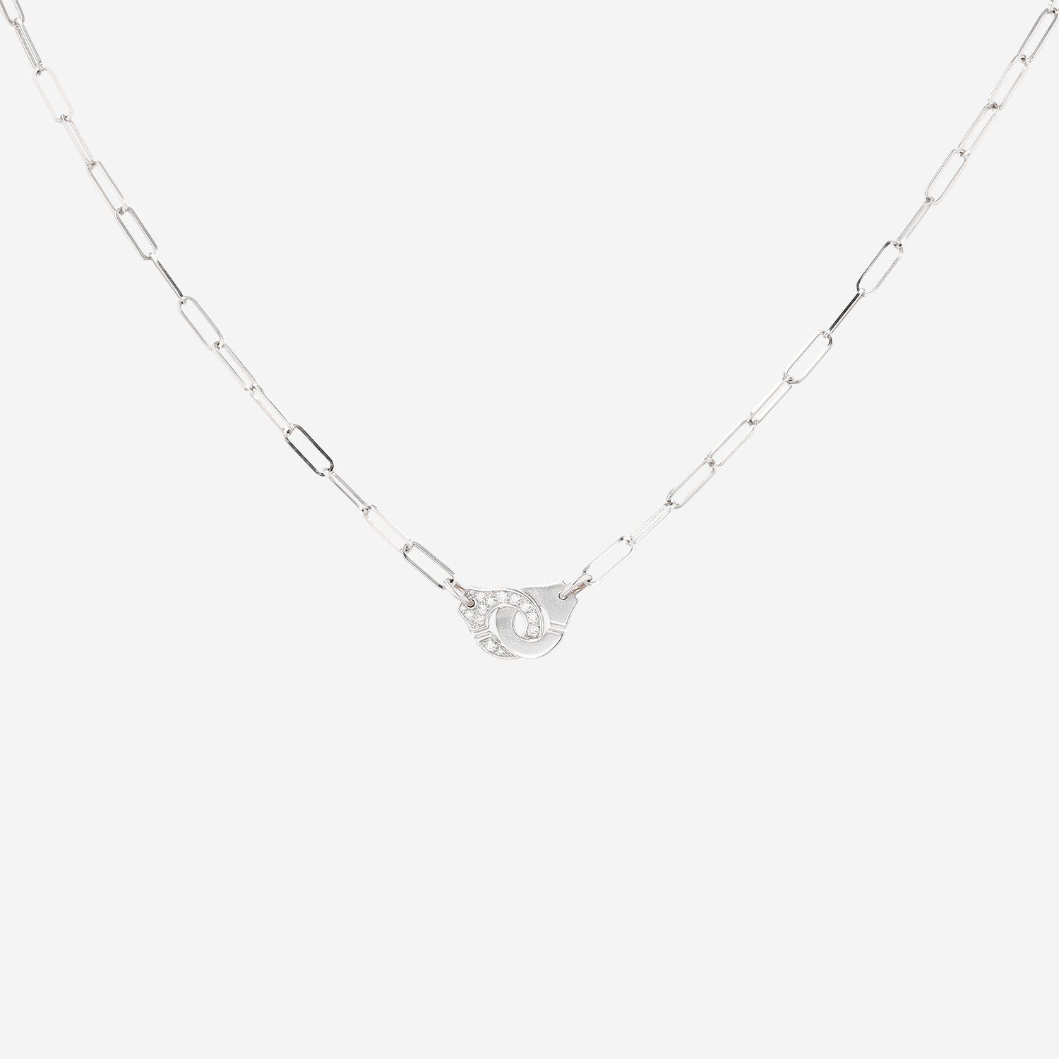 Collier Dinh Van Menottes R10 en or blanc et diamants