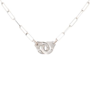 Dinh Van Menottes R10 necklace in white gold and diamonds