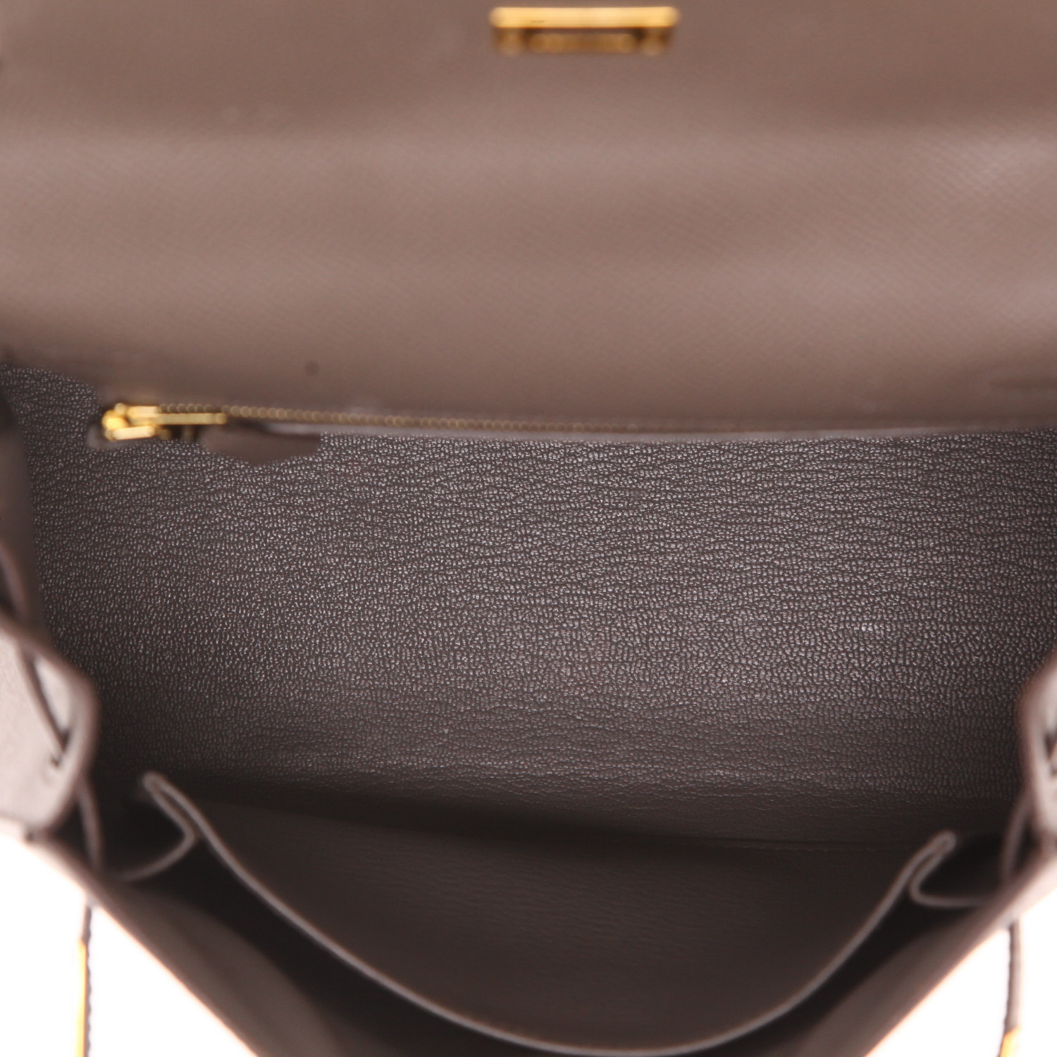 Borsa Hermès  Kelly 25 cm in pelle Epsom grigia stagna - Detail D3