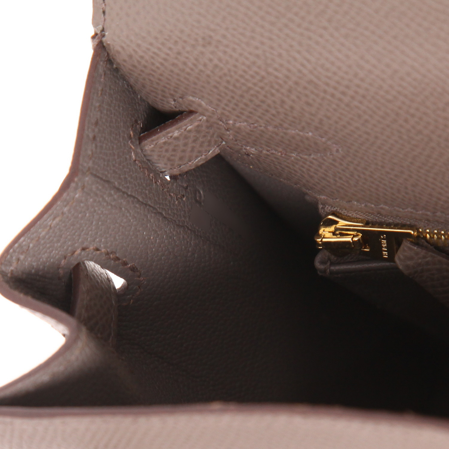 Borsa Hermès  Kelly 25 cm in pelle Epsom grigia stagna - Detail D4