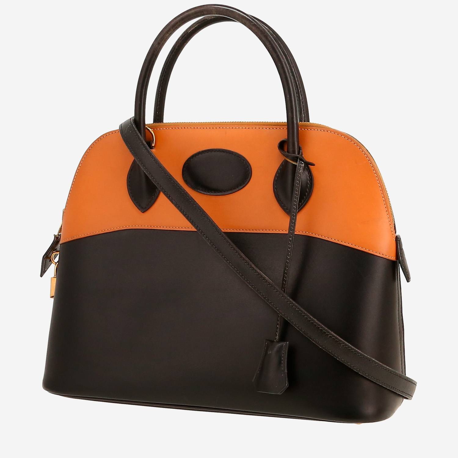 Borsa Hermès  Bolide 31 cm in pelle box nera e gold
