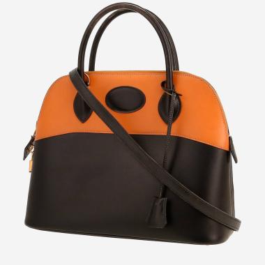 Sac à main Hermès  Bolide 31 cm en cuir box noir et gold