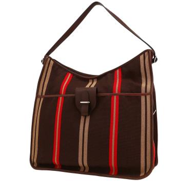 Borsa Hermès  Vintage in tela marrone rossa e beige