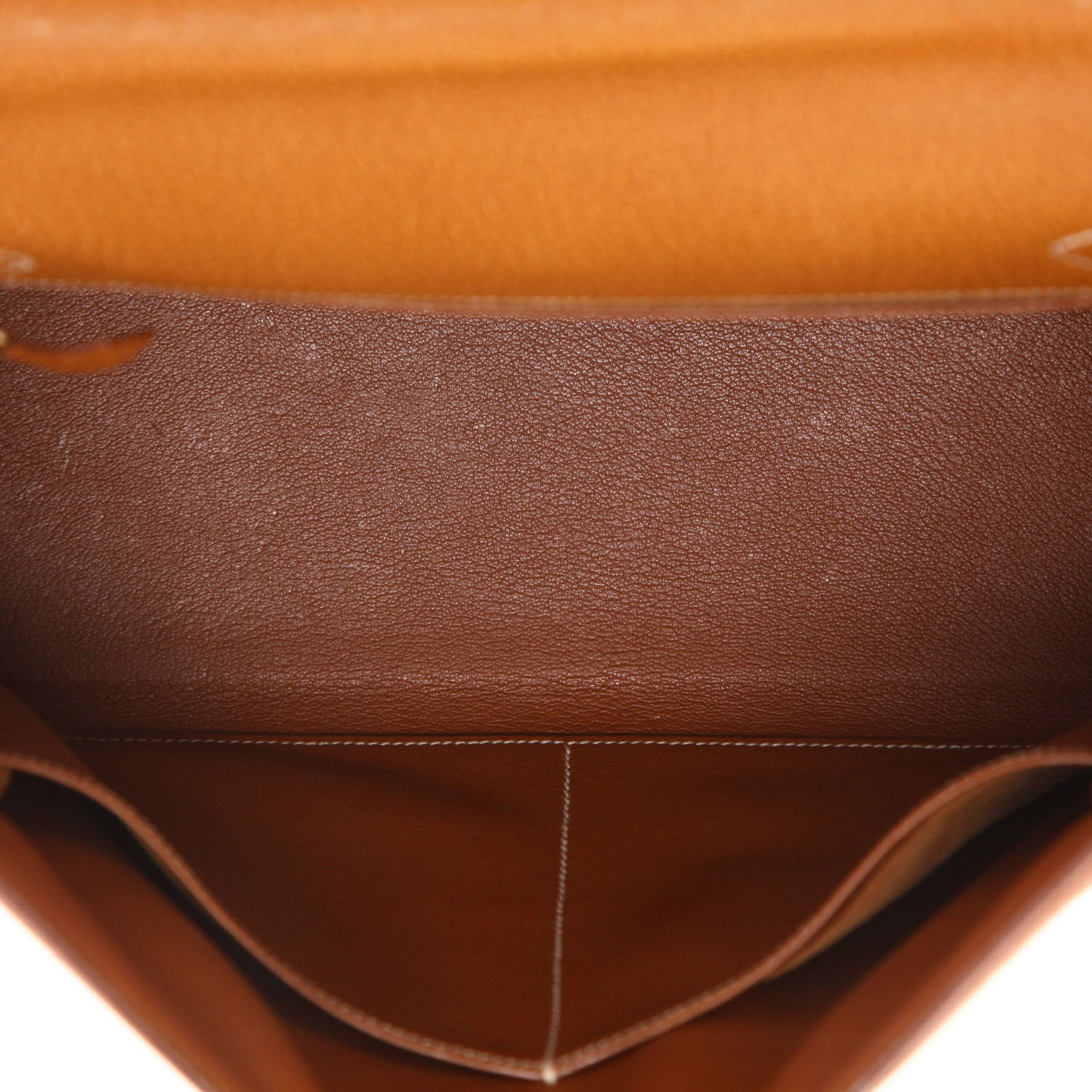 Hermès  Kelly 32 cm handbag  in beige canvas  and gold Pecari leather - Detail D3