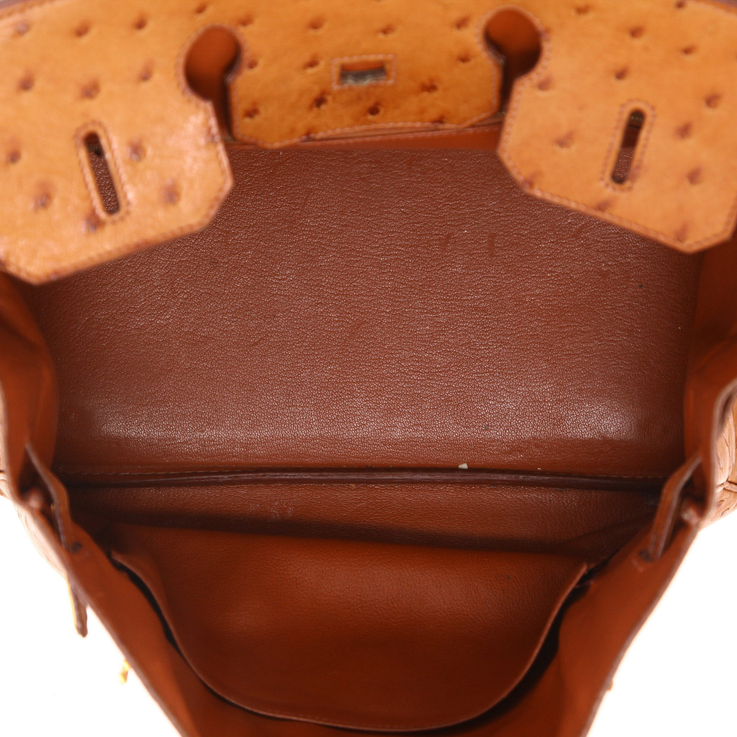 Hermès  Birkin 35 cm handbag  in gold ostrich leather - Detail D3