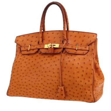 Hermès  Birkin 35 cm handbag  in gold ostrich leather