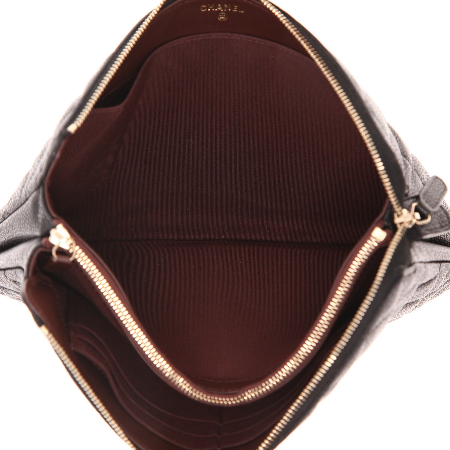 Chanel   pouch  in black quilted grained leather - Detail D4