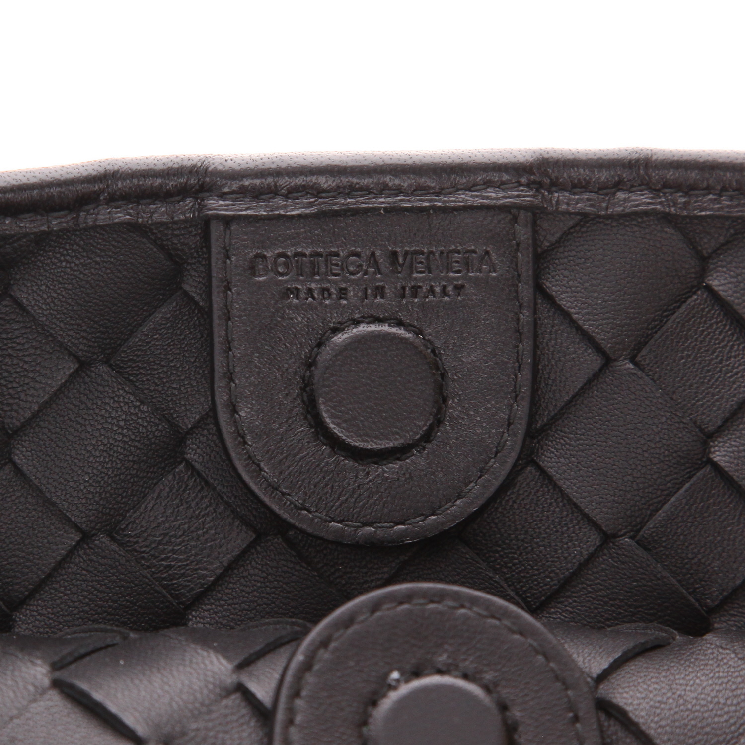 Borsa Bottega Veneta  Sardine in pelle intrecciata nera - Detail D2