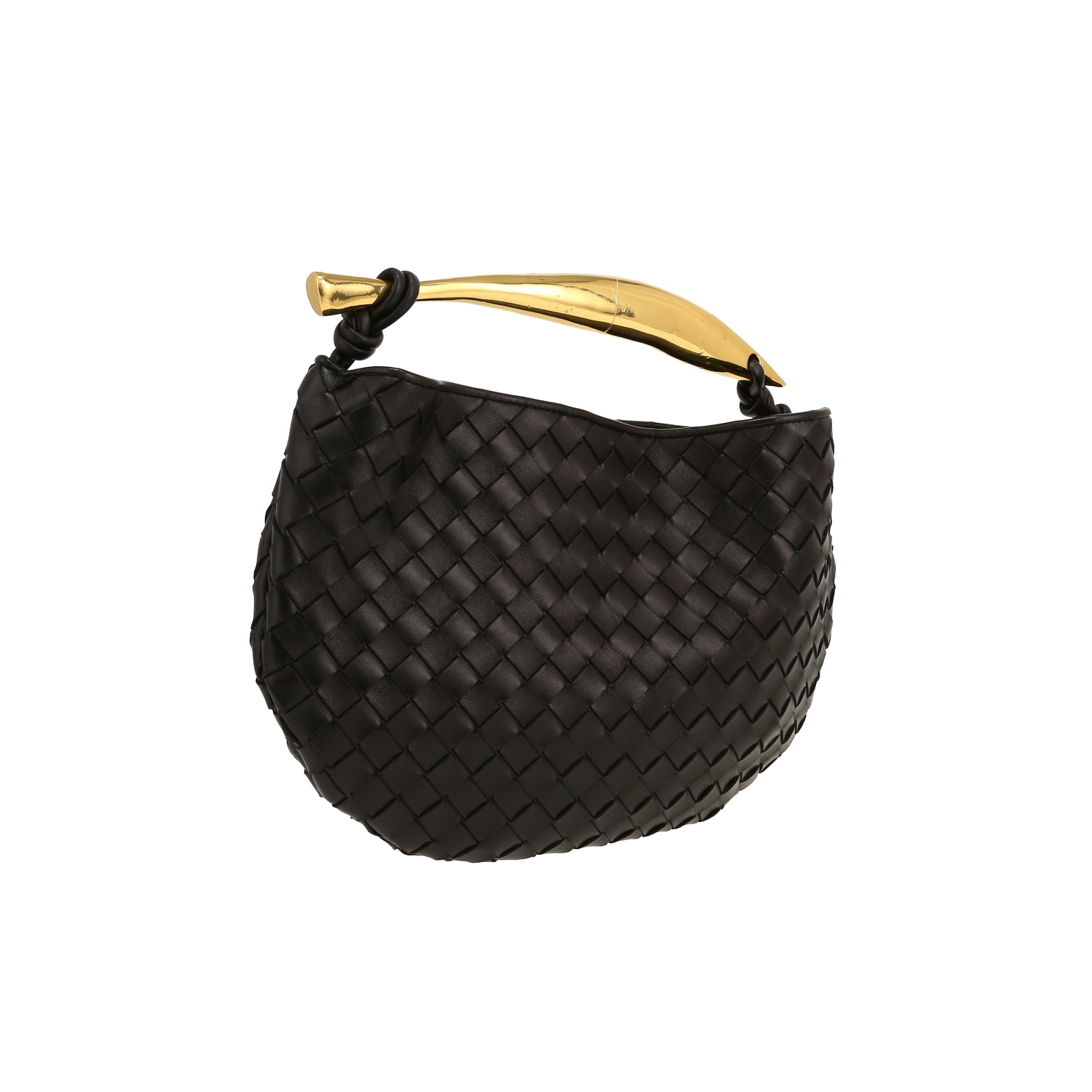 Bolso de mano Bottega Veneta  Sardine en cuero intrecciato negro - Detail D5