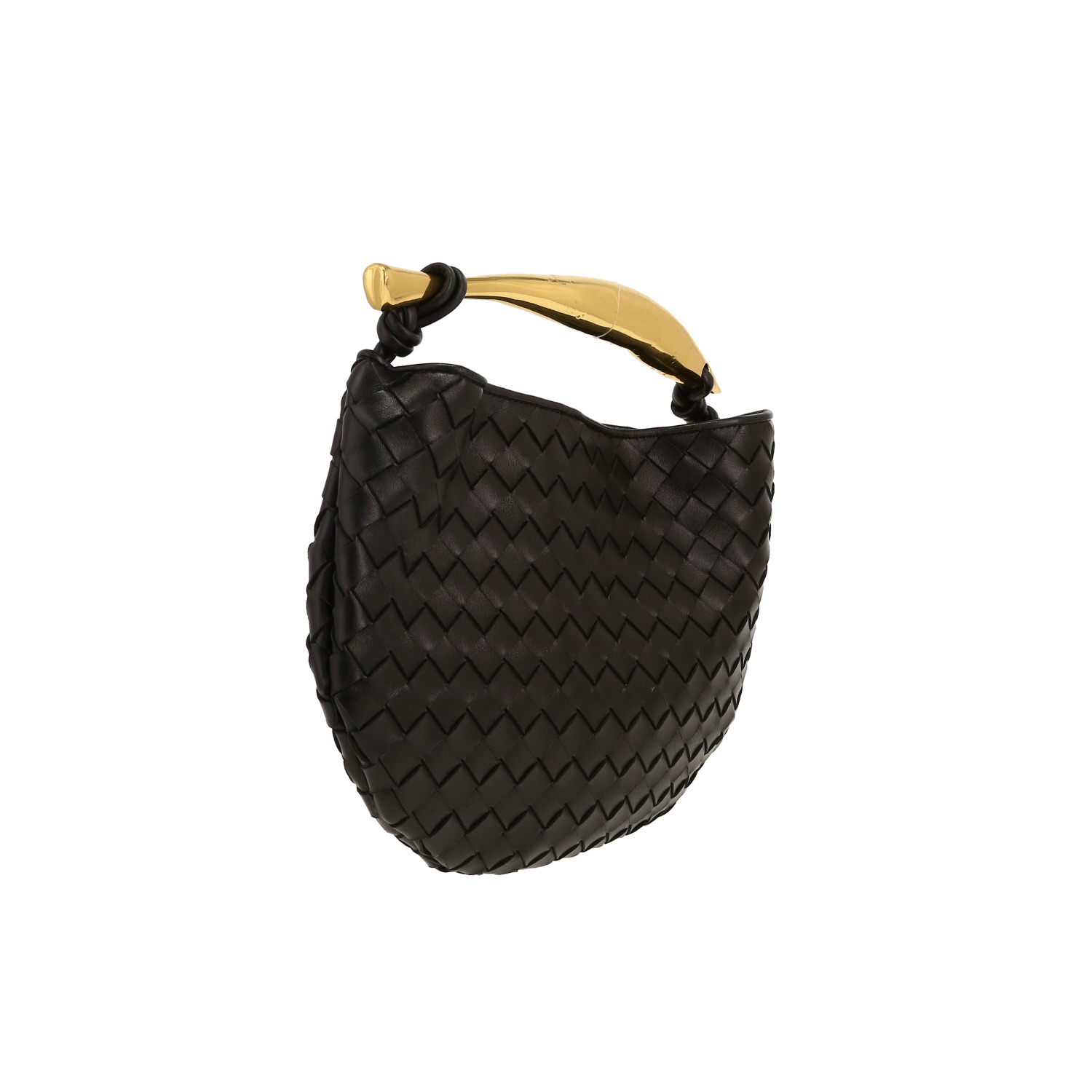 Bolso de mano Bottega Veneta  Sardine en cuero intrecciato negro - Detail D6