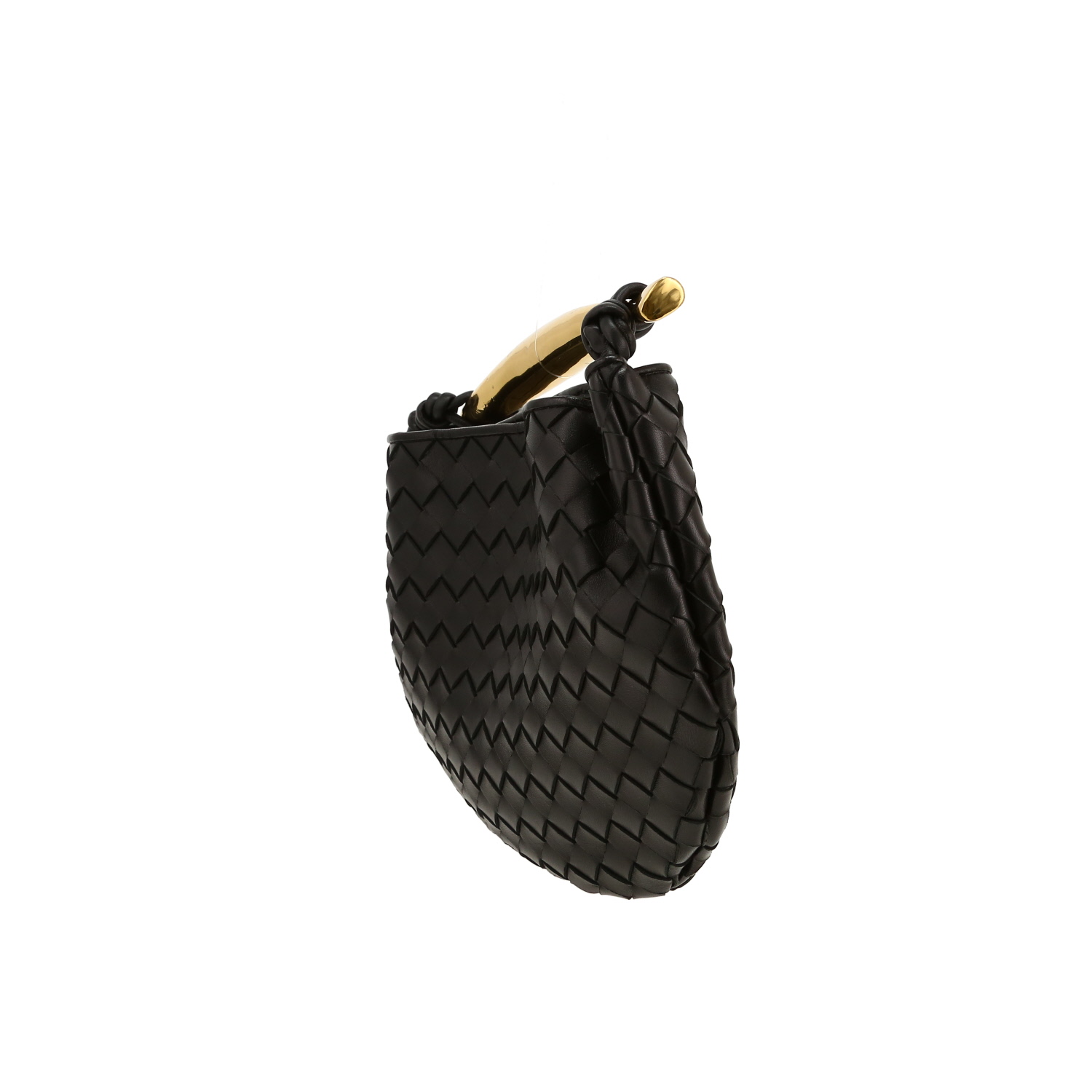 Bolso de mano Bottega Veneta  Sardine en cuero intrecciato negro - Detail D8