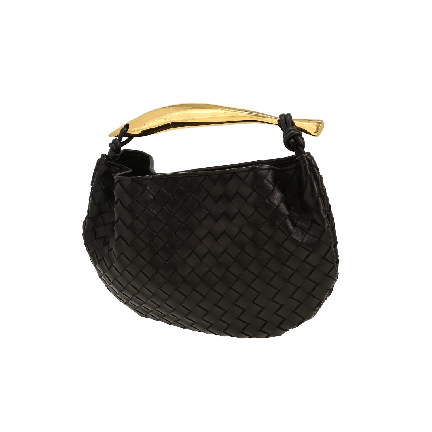 Bolso de mano Bottega Veneta  Sardine en cuero intrecciato negro - Detail D9