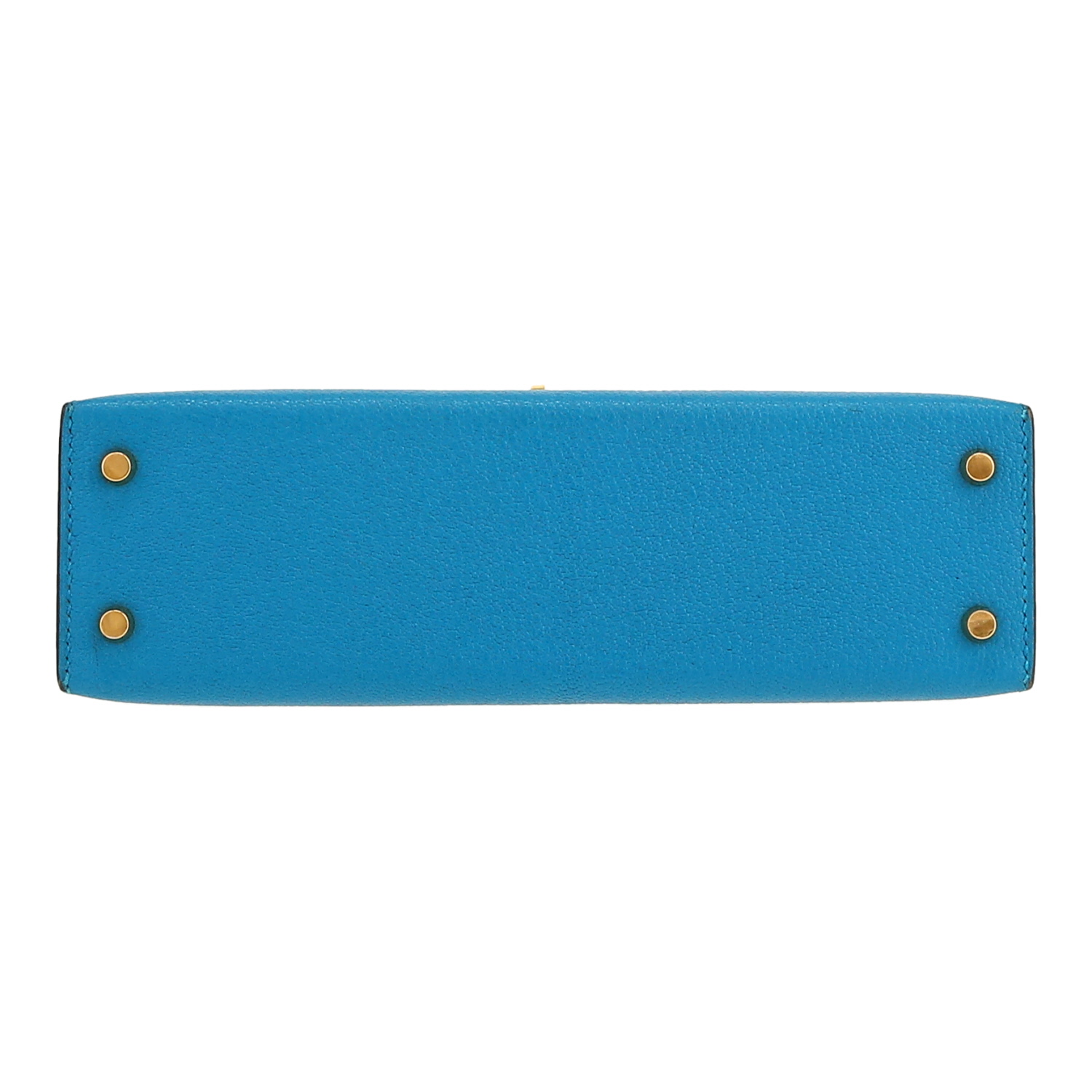 Borsa a tracolla Hermès  Kelly 20 cm in pelle Mysore blu - Detail D1