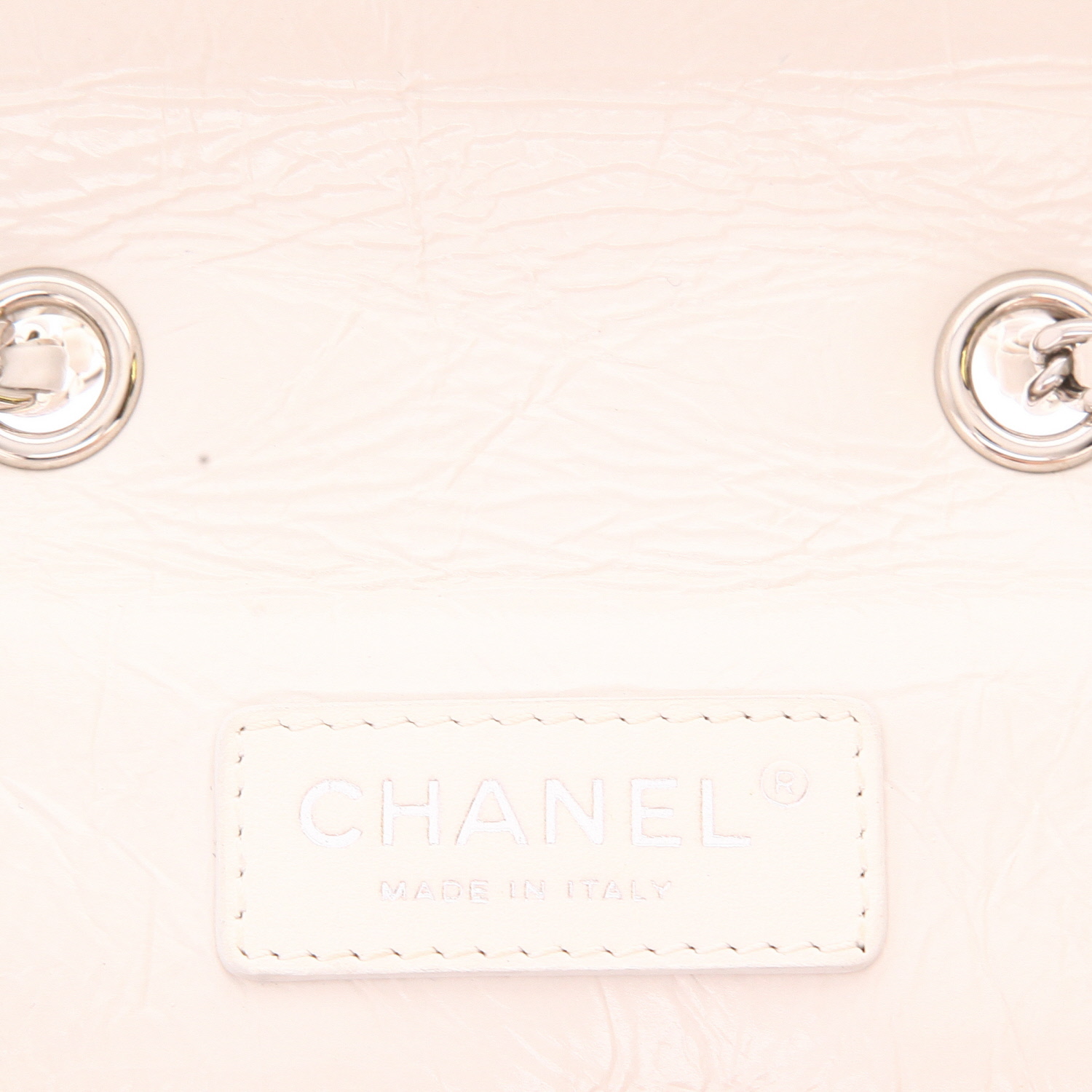 Borsa a tracolla Chanel   in pelle bianca e PVC trasparente - Detail D2