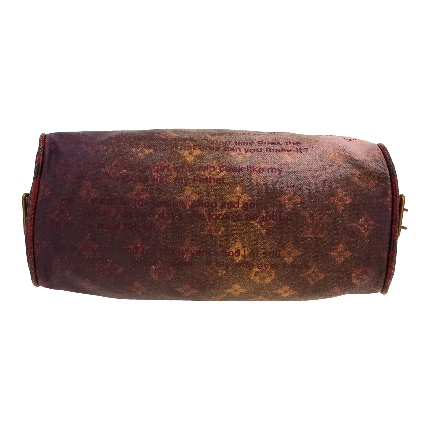 Bolso de mano Louis Vuitton  Edición Limitada Richard Prince en lona Monogram color ciruela, marrón y beige - Detail D1