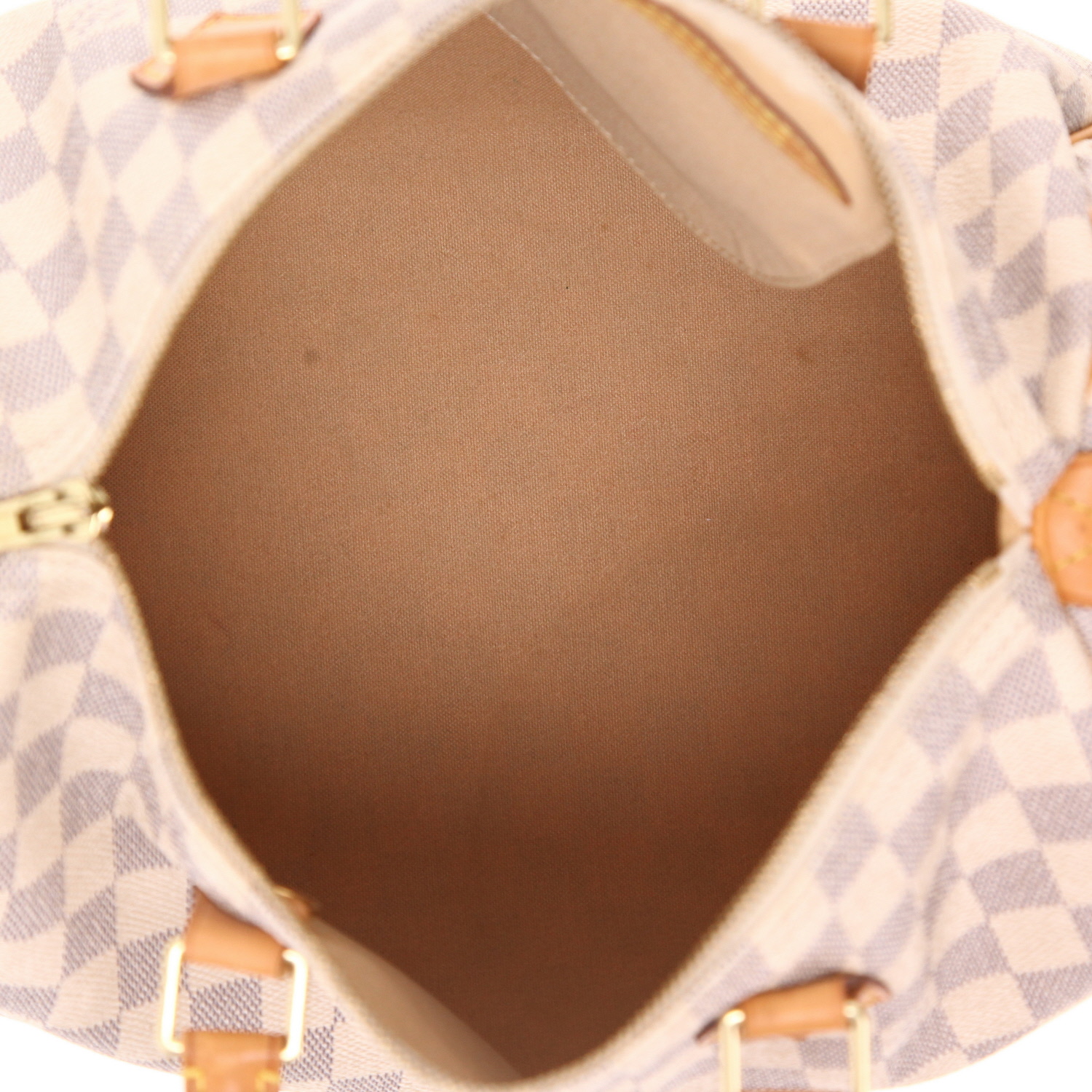 Borsa Louis Vuitton  Speedy 30 in tela a scacchi azzurro e pelle naturale - Detail D3