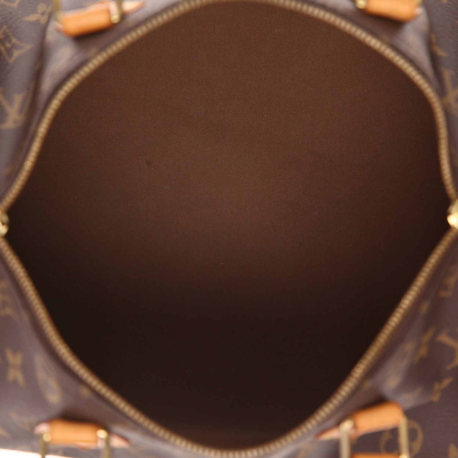 Sac à main Louis Vuitton  Speedy 30 en toile monogram marron et cuir naturel - Detail D3
