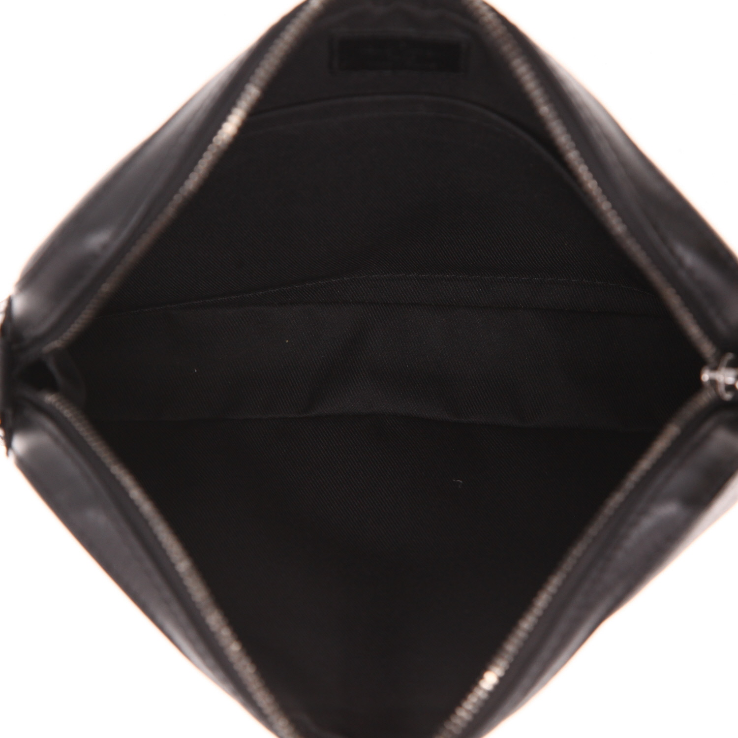 Louis Vuitton shoulder bag in black and grey "Reverso" monogram canvas and black leather - Detail D3