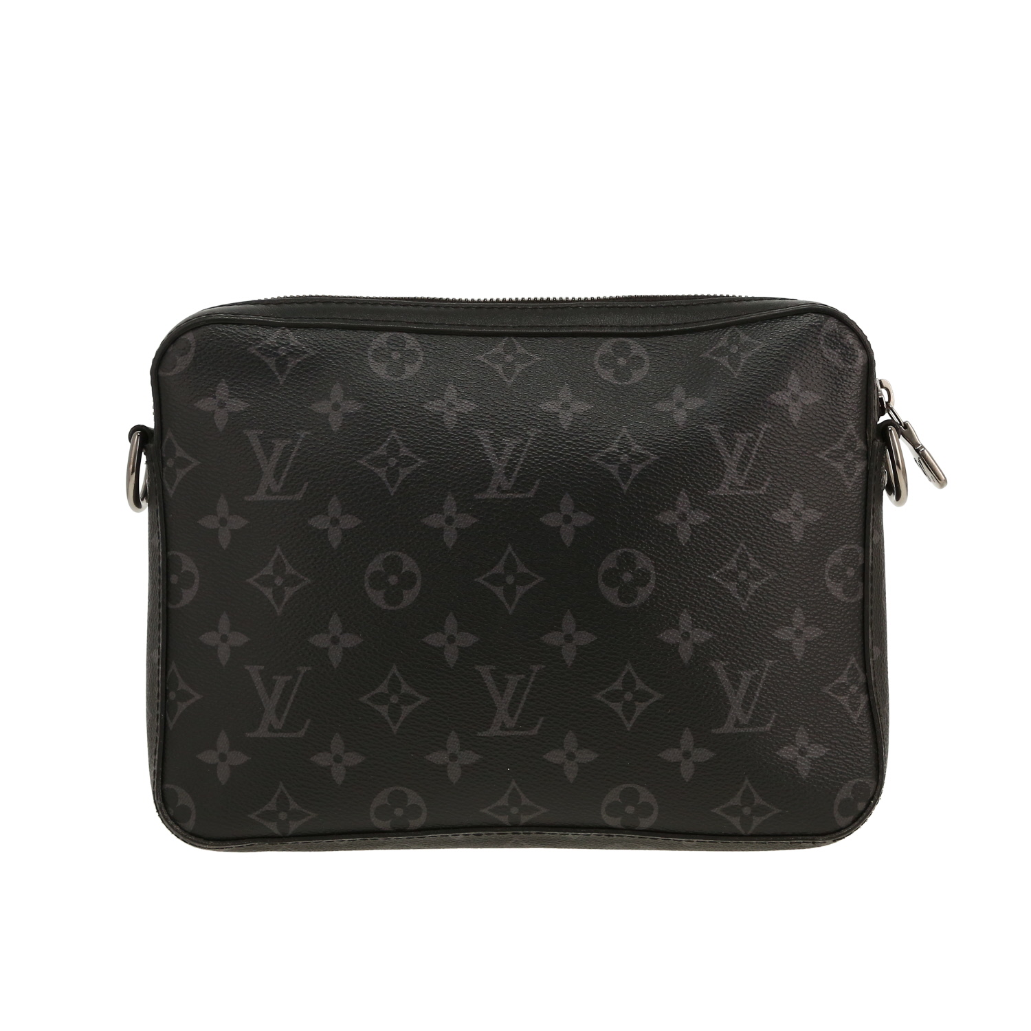 Bolso bandolera Louis Vuitton   en lona Monogram "Reverso" negra y gris y cuero negro - Detail D7