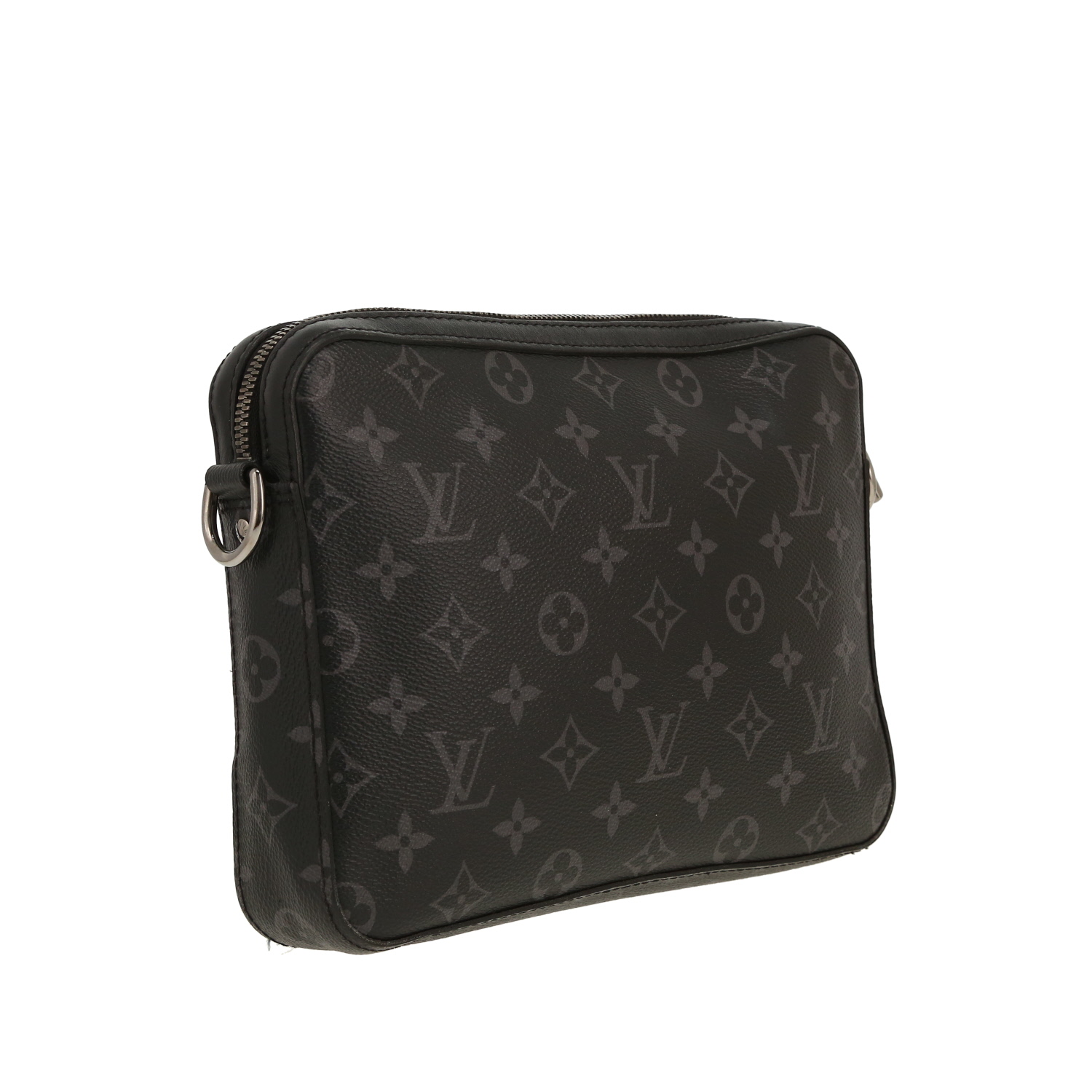 Bolso bandolera Louis Vuitton   en lona Monogram "Reverso" negra y gris y cuero negro - Detail D8