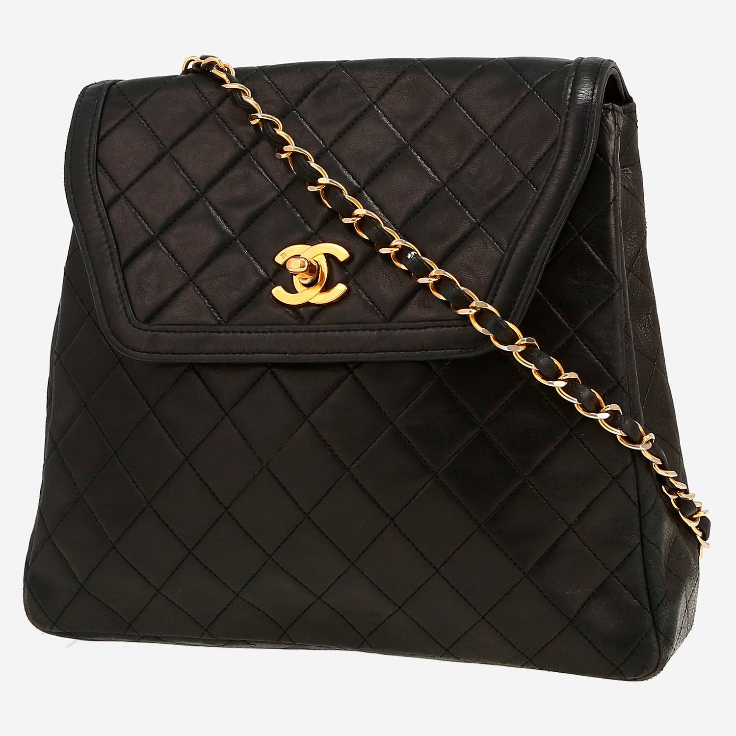 Chanel  Vintage shoulder bag  in black quilted leather