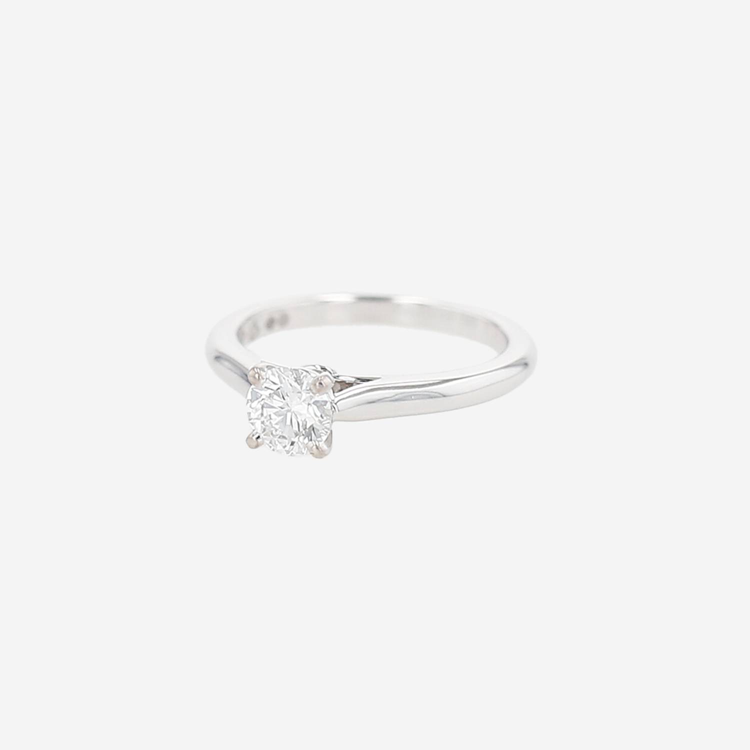Cartier 1895 solitaire ring in platinium and diamond