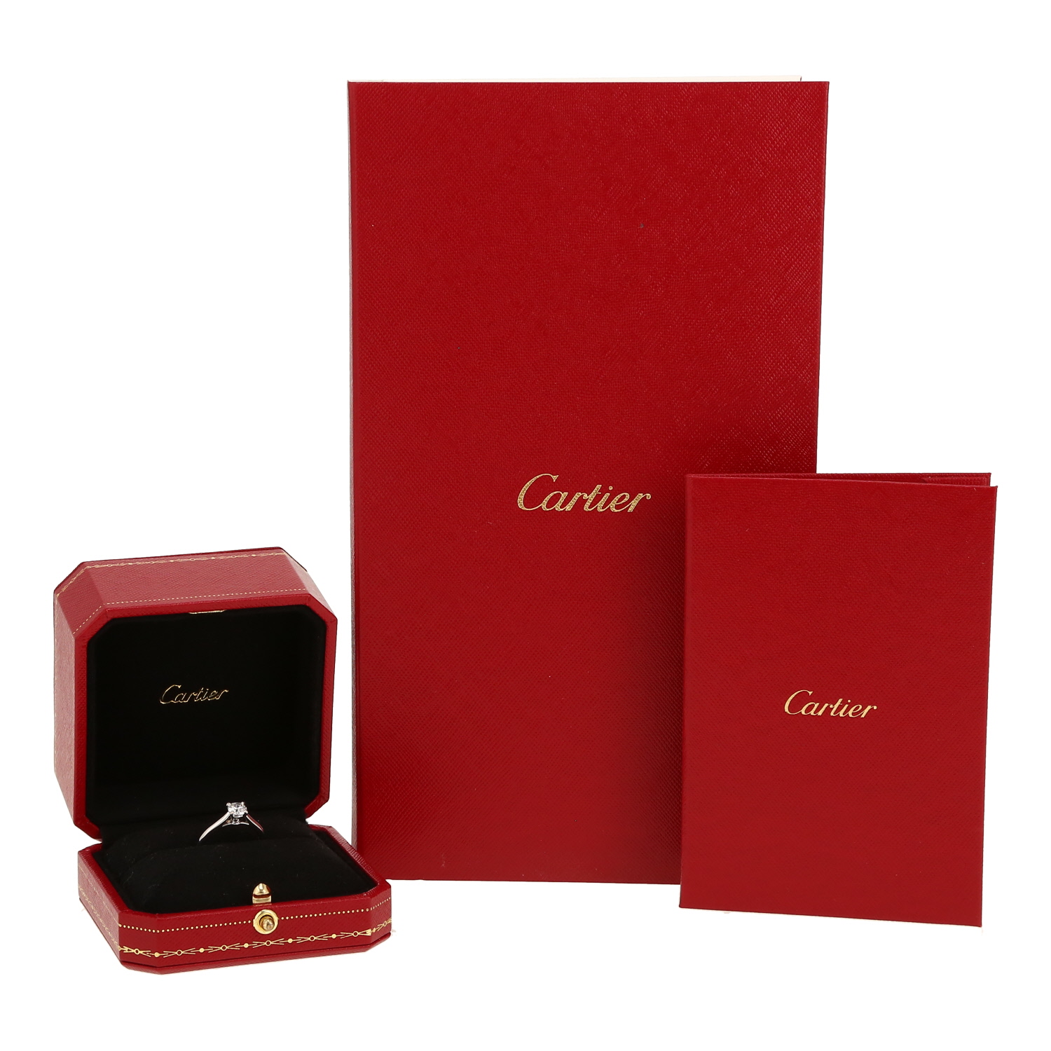 Cartier 1895 solitaire ring in platinium and diamond - Detail D2