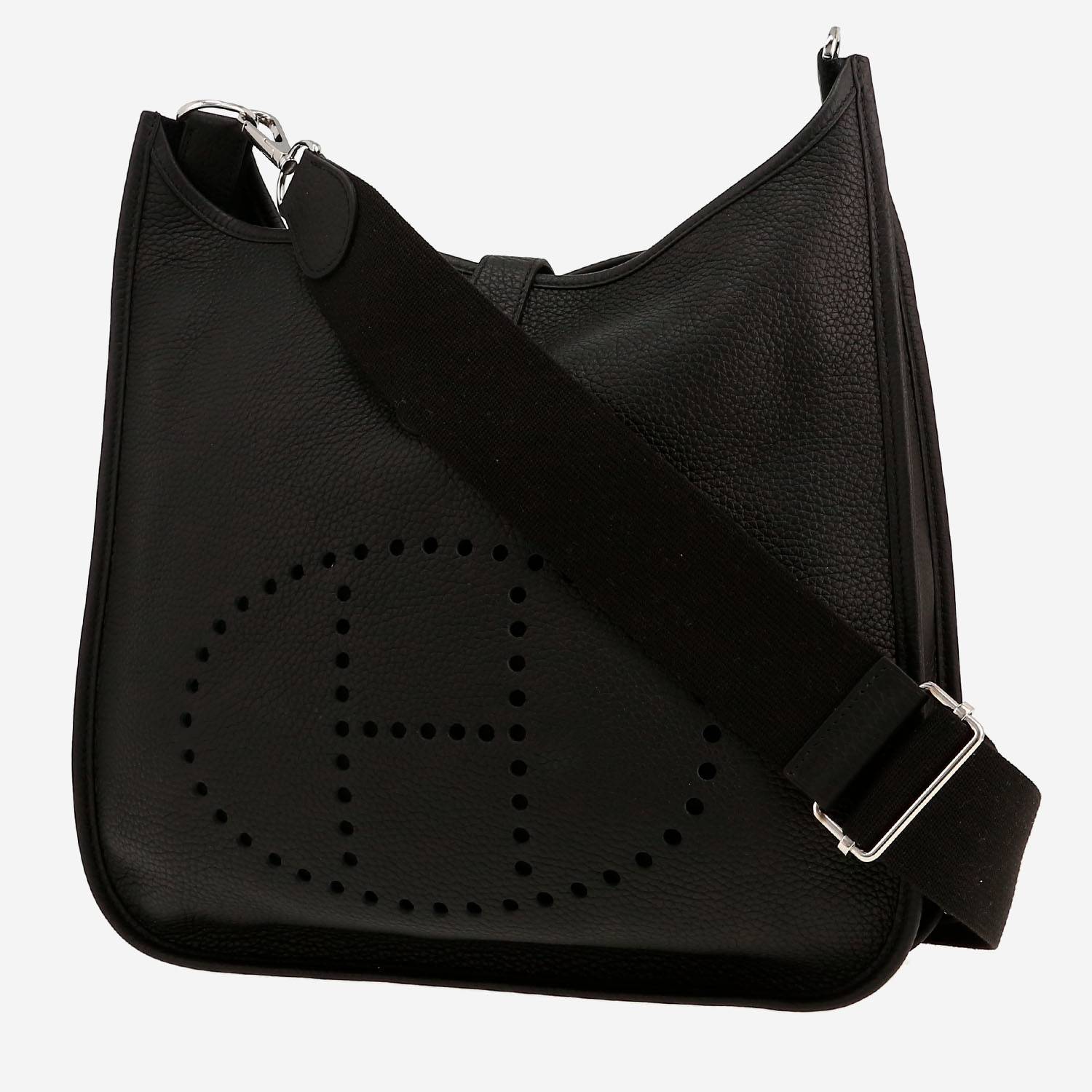 Sac bandoulière Hermès  Evelyne III en cuir togo noir
