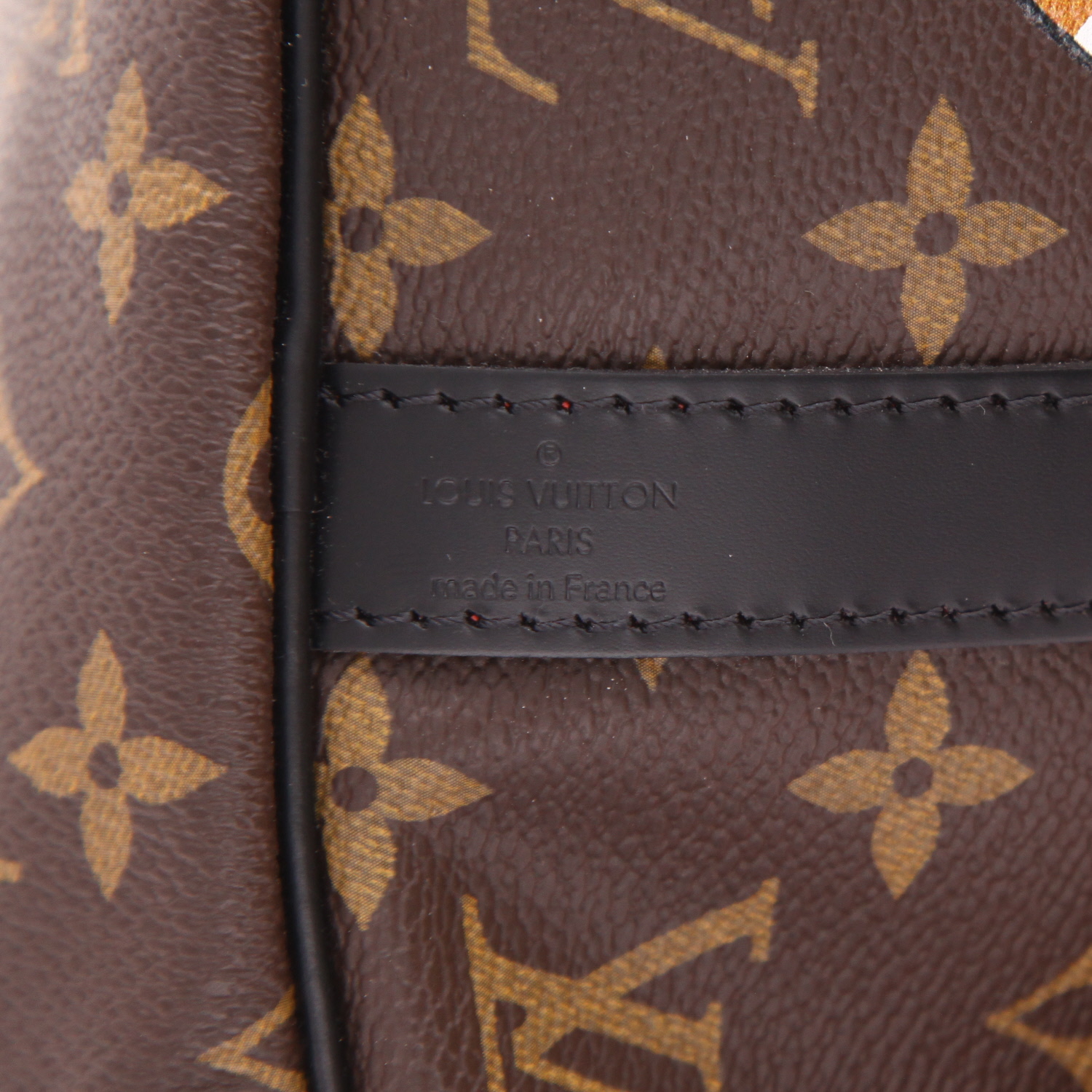 Bolsa de viaje Louis Vuitton  Speedy 30 en lona Monogram y cuero negro - Detail D2