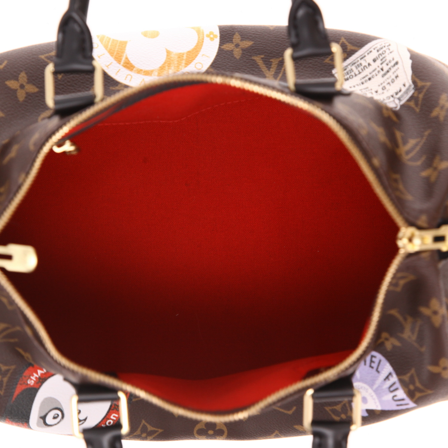 Sac de voyage Louis Vuitton  Speedy 30 en toile monogram et cuir noir - Detail D3