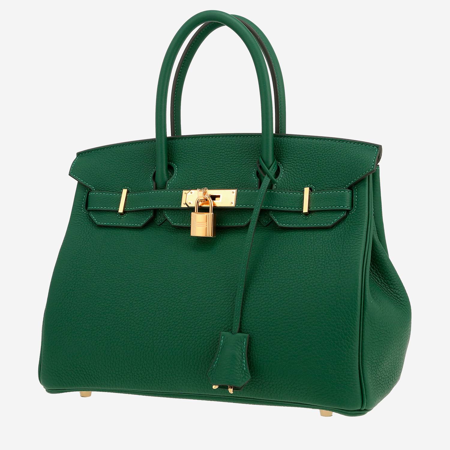 Borsa Hermès  Birkin 30 cm in pelle togo Vert Moyen