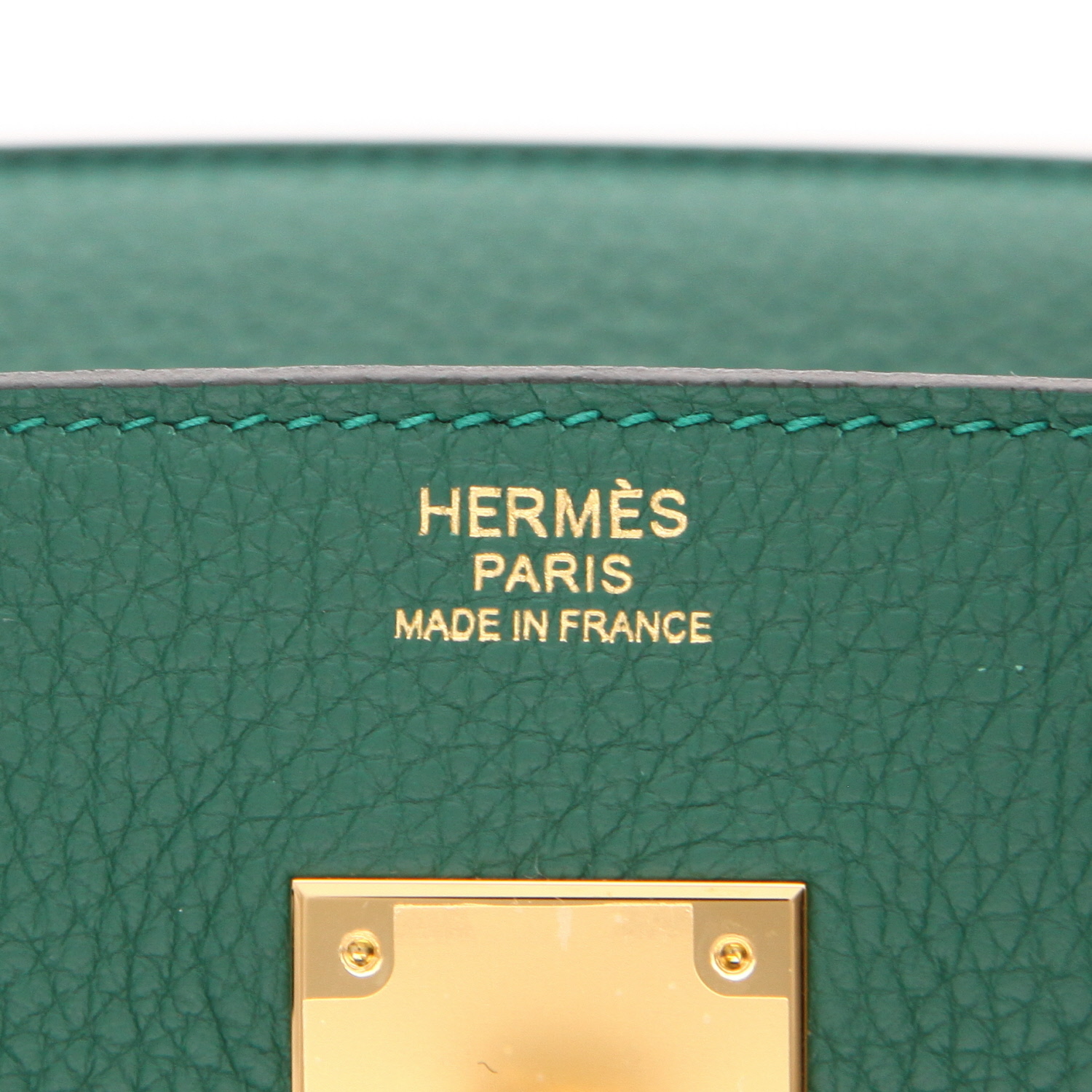 Borsa Hermès  Birkin 30 cm in pelle togo Vert Moyen - Detail D2
