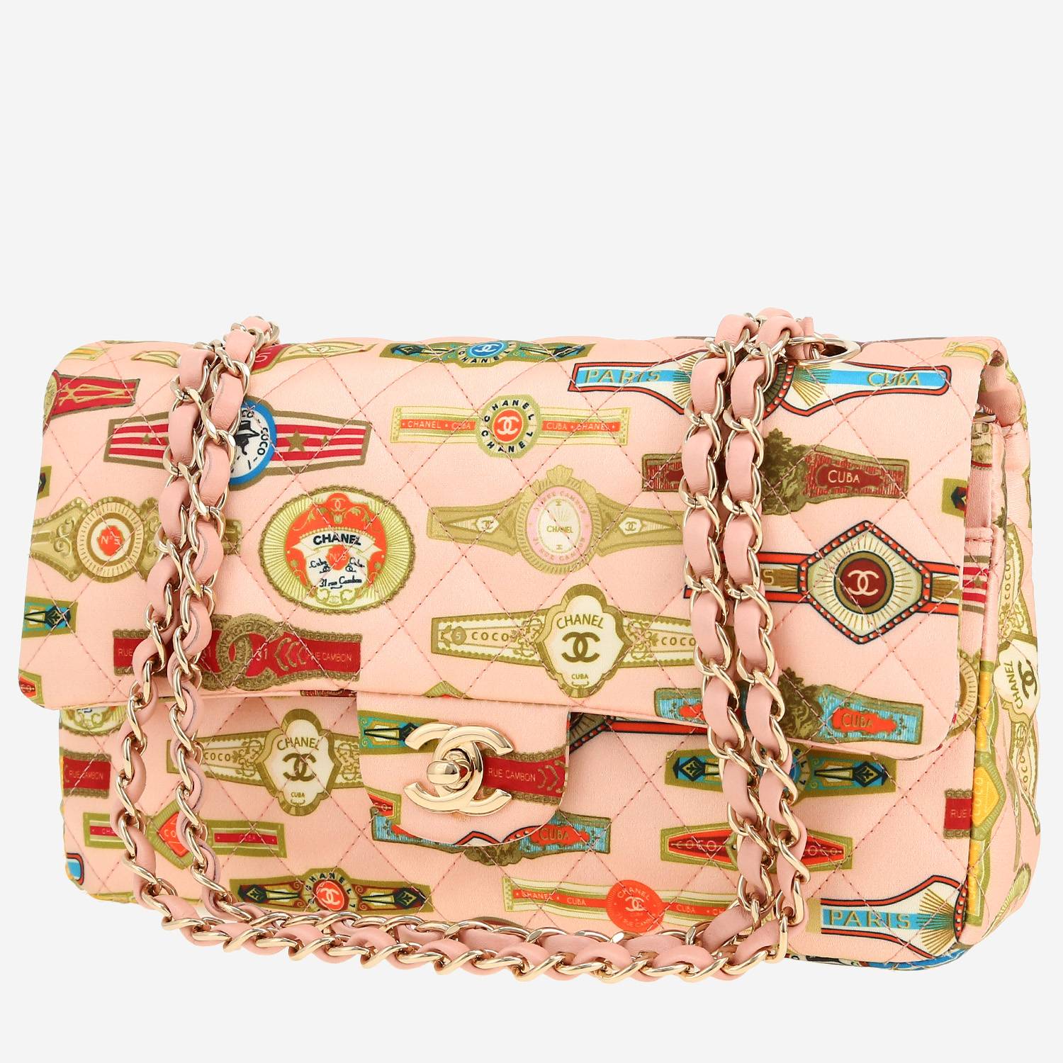 Sac à main Chanel  Timeless en satin rose