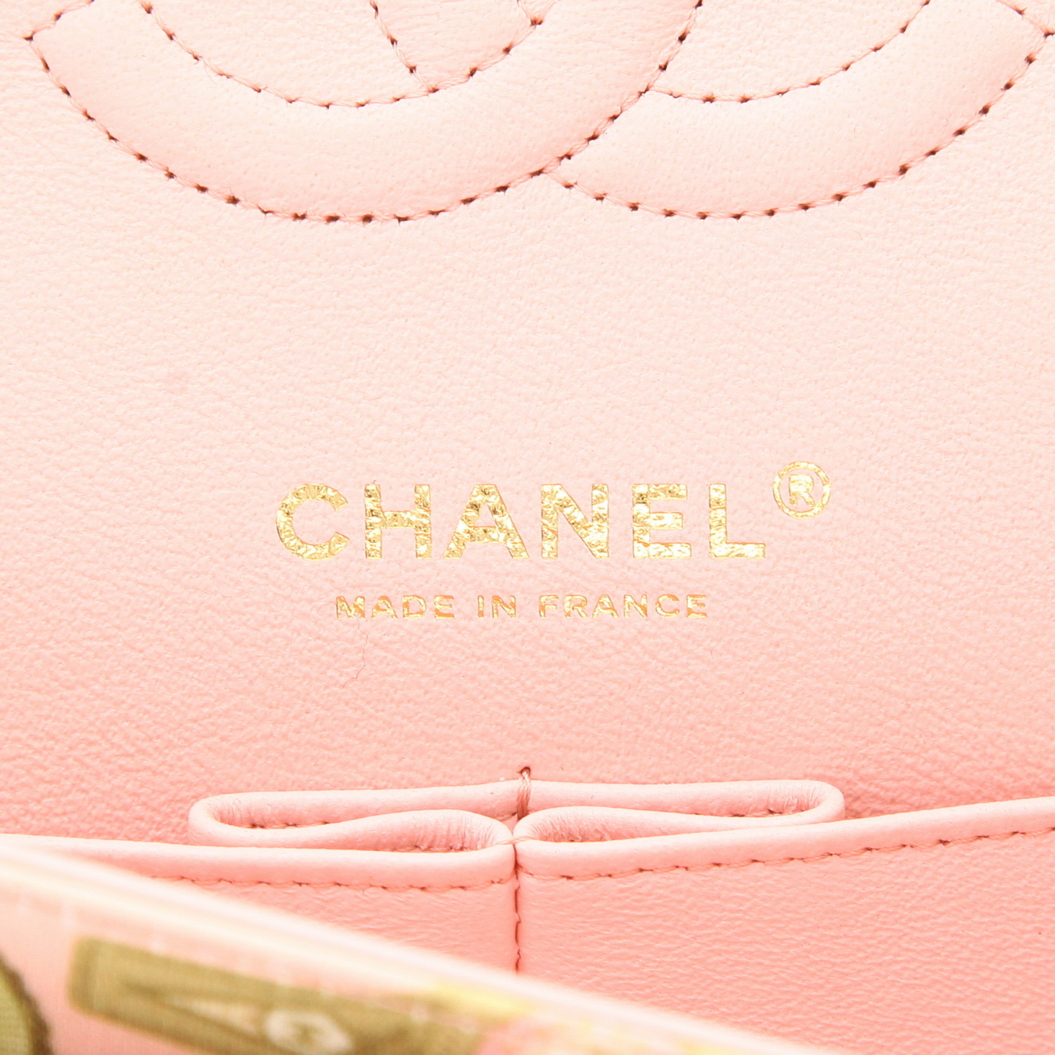 Bolso de mano Chanel  Timeless en satén rosa - Detail D2