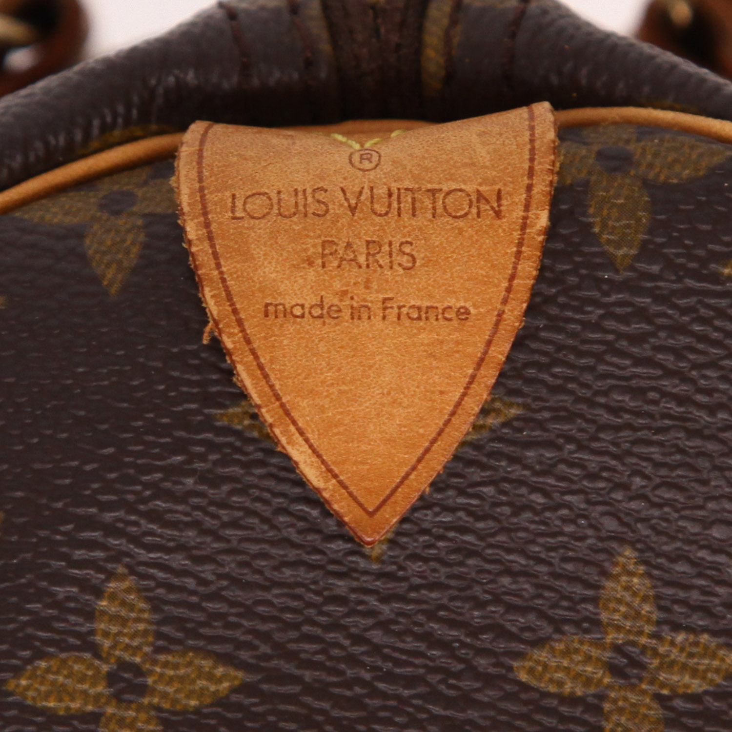 Louis Vuitton  Speedy 30 handbag  in brown monogram canvas  and natural leather - Detail D2
