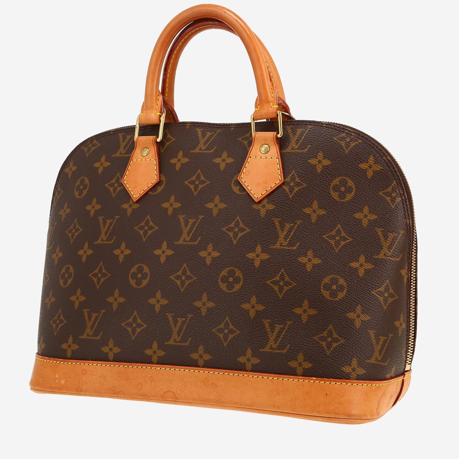 Sac à main Louis Vuitton  Alma en toile monogram marron et cuir naturel