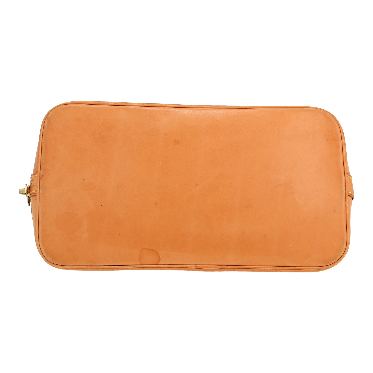 Borsa Louis Vuitton  Alma in tela monogram marrone e pelle naturale - Detail D1