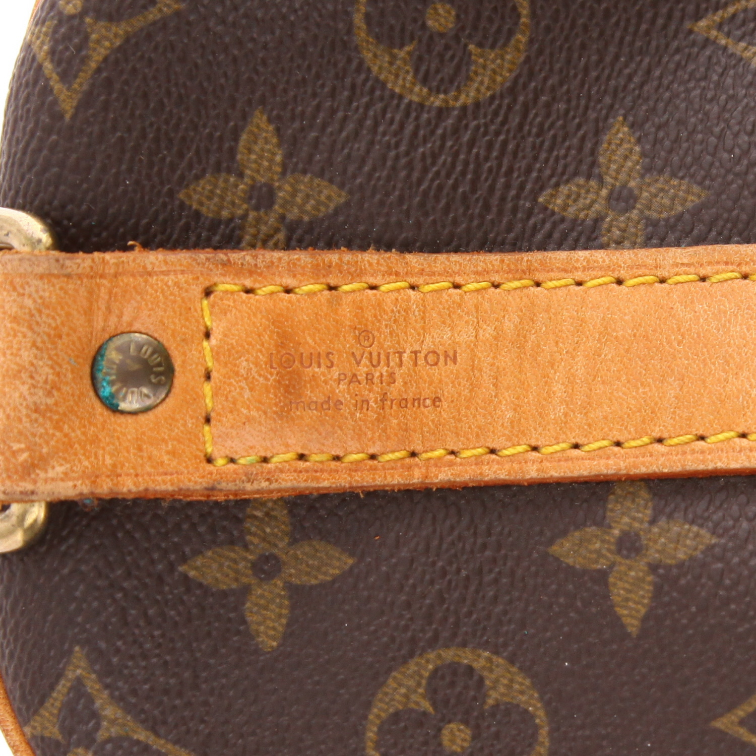 Borsa da viaggio Louis Vuitton  Keepall 55 in tela monogram e pelle naturale - Detail D2
