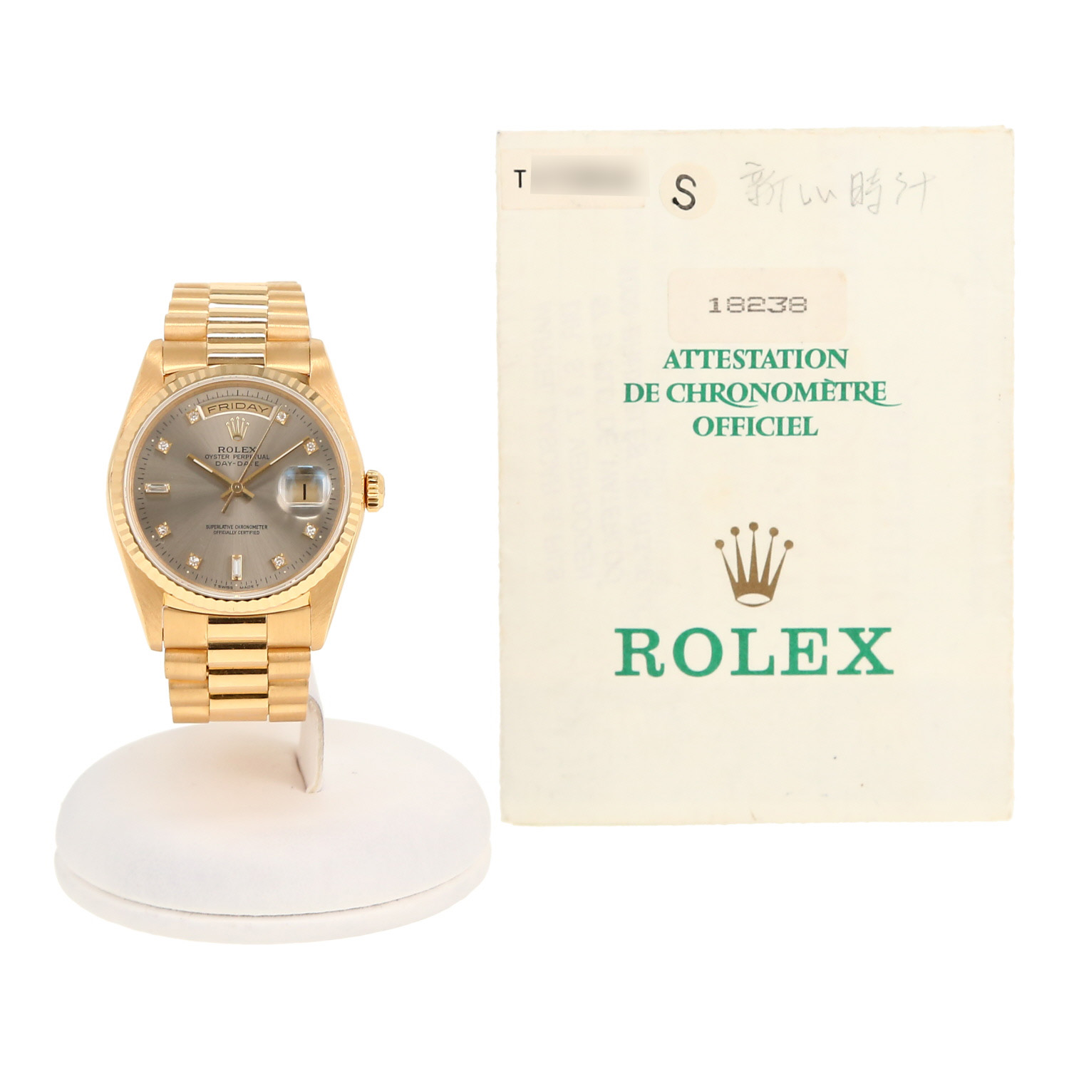 Reloj Rolex Day-Date de oro amarillo Ref: Rolex - 18238  Circa 1996