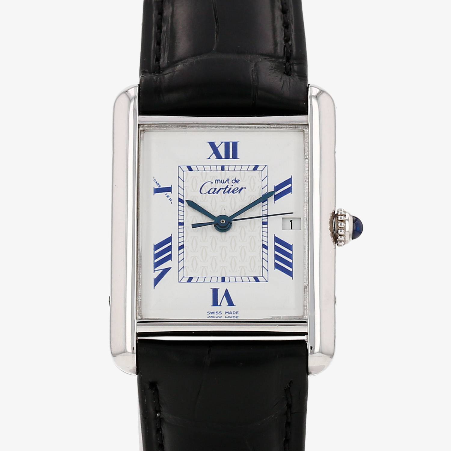 Montre Cartier Tank Must en argent Ref: Cartier - 2414  Vers 1990