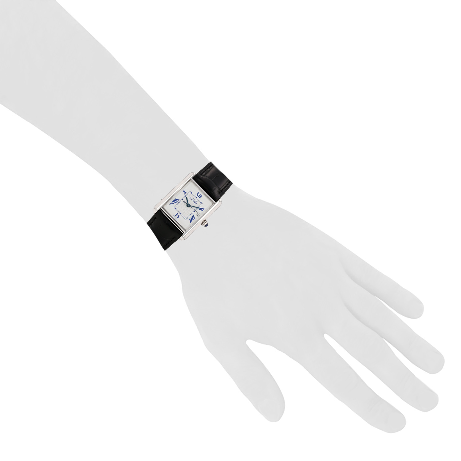 Cartier Tank Must  in silver Ref: Cartier - 2414  Circa 1990 - Detail D1